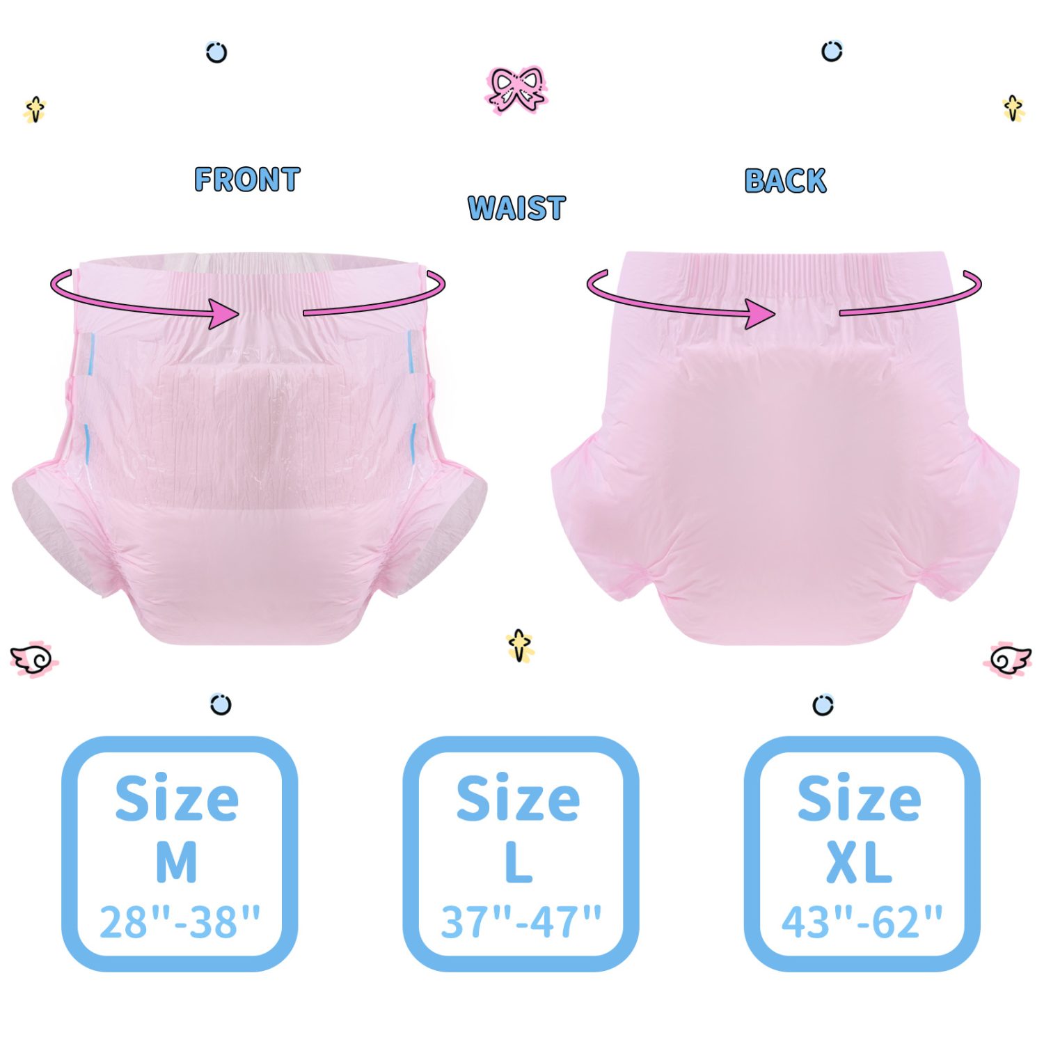 Adult Diaper-Solid Pink