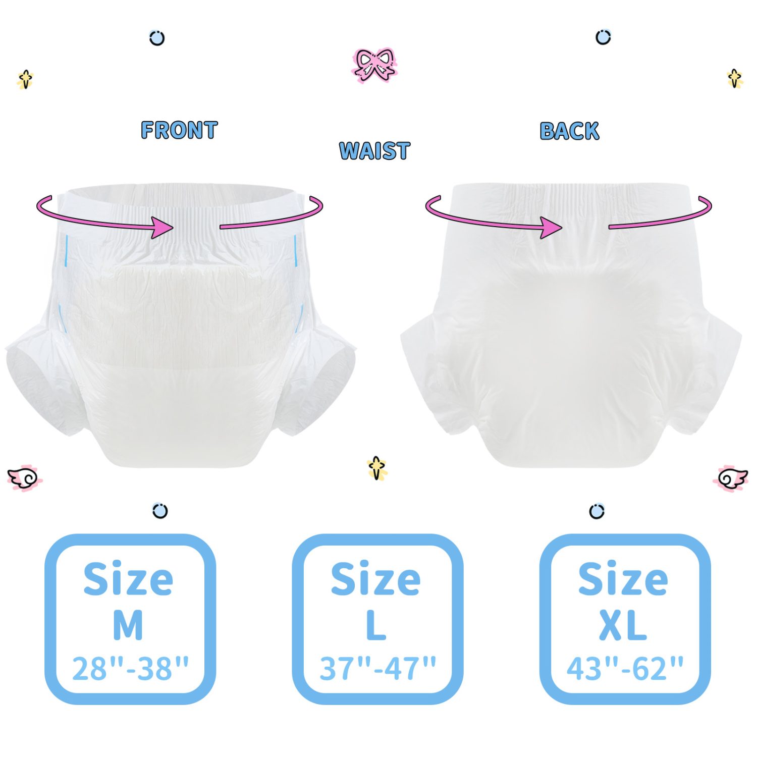 Adult Diaper-Solid White